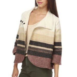 Billabong Shadow Cream & Red Striped Jacket Tulip Hem